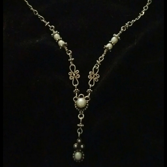 VINTAGE BALI GENUINE PEARL STERLING SILVER NECKLAC - Picture 1 of 8